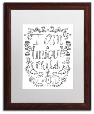 Elizabeth Caldwell 'Unique Child of God' Art, Wood Frame, White Mat, 16x20