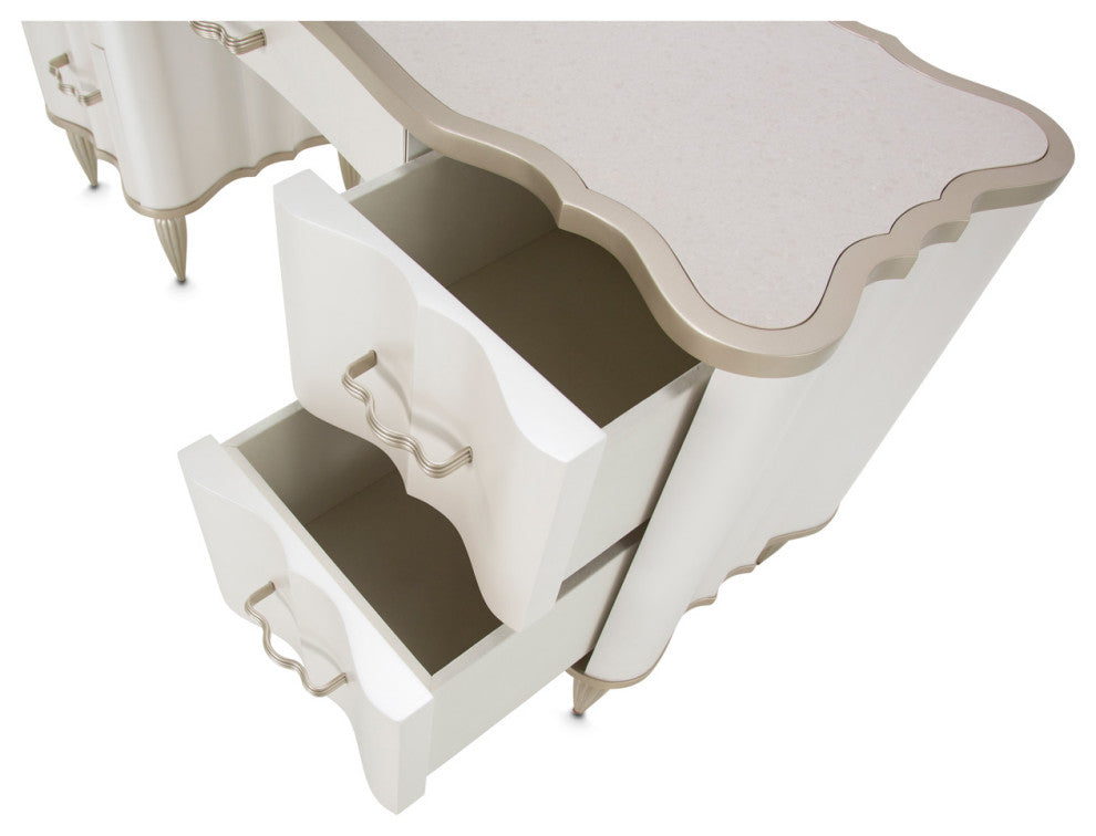 London Place Vanity Desk - Creamy Pearl