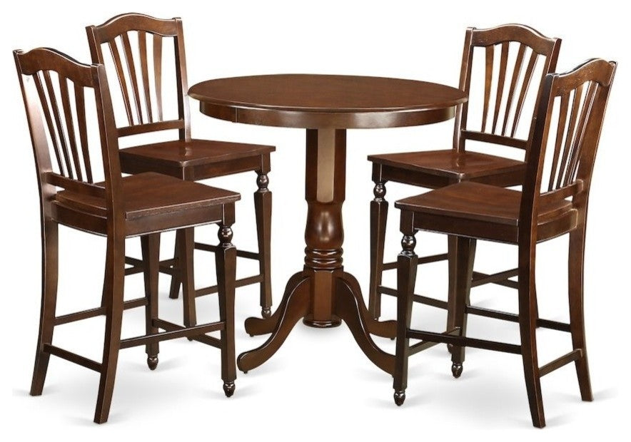 5-Piece Dining Counter Height Set, Counter Height Table And 4 Bar Stools