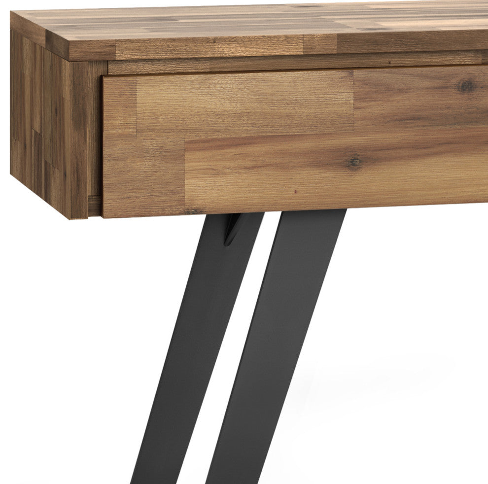 Lowry Console Sofa Table, Distressed Golden Wheat