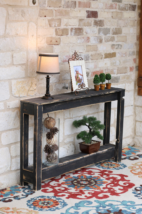 46" Rustic Console, Black