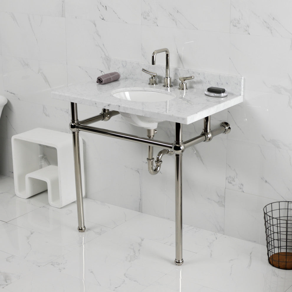 KVBH3622M86 36" Console Sink with Brass Legs (8", 3 Hole)