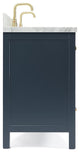 ARIEL Cambridge 73" Rectangle Sinks Bath Vanity White Quartz Midnight Blue
