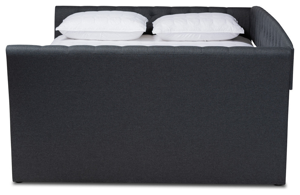 Qintal Upholstered Queen Size Daybed, Dark Gray