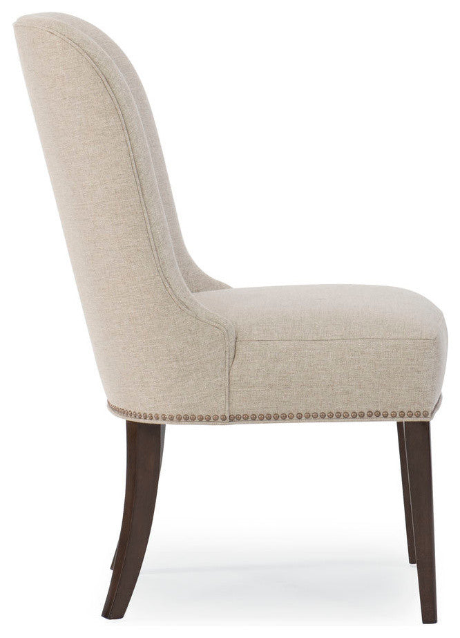 Modern Streamline Mid Century Upholstered Side Chairs, Set of 2