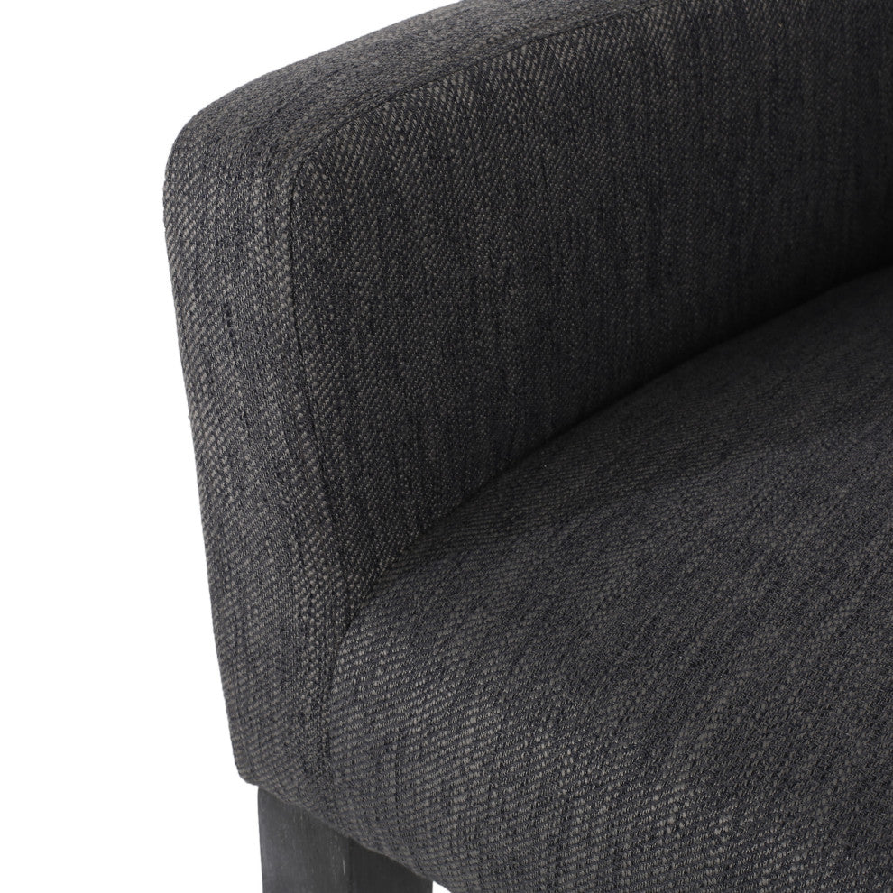 Chaparral Contemporary Fabric Upholstered Wood 30.5" Barstools, Set of 2, Charcoal/Gray