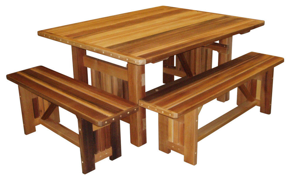 Cabbage Hill Table, Cedar Tone, 60" BENCHES SOLD SEPARATELY, Unstained, 48"