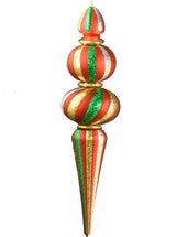 48" Green, Red And Gold Oversized Shatterproof Finial