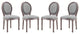 Emanate Dining Side Chair Upholstered Fabric Set of 4, Light Gray