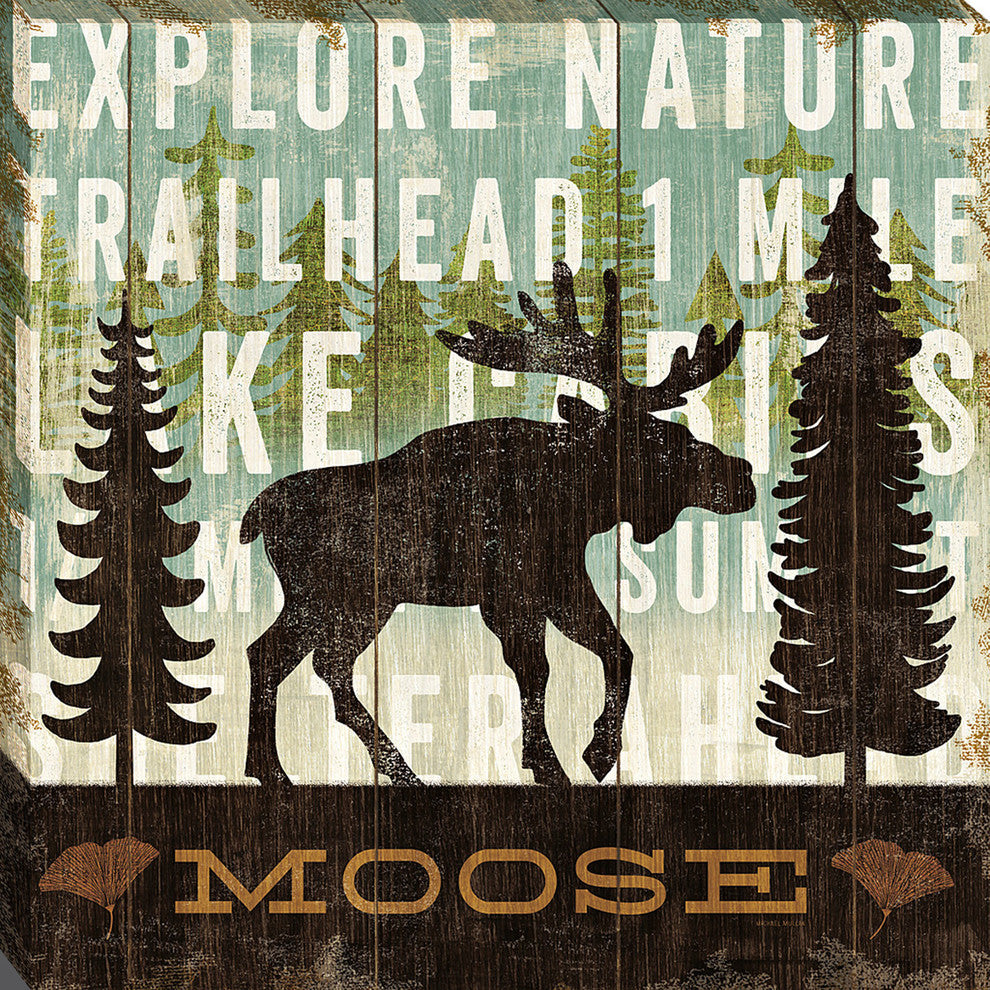 "Simple Living Moose" By Michael Mullan, Giclee Print on Gallery Wrap Canvas