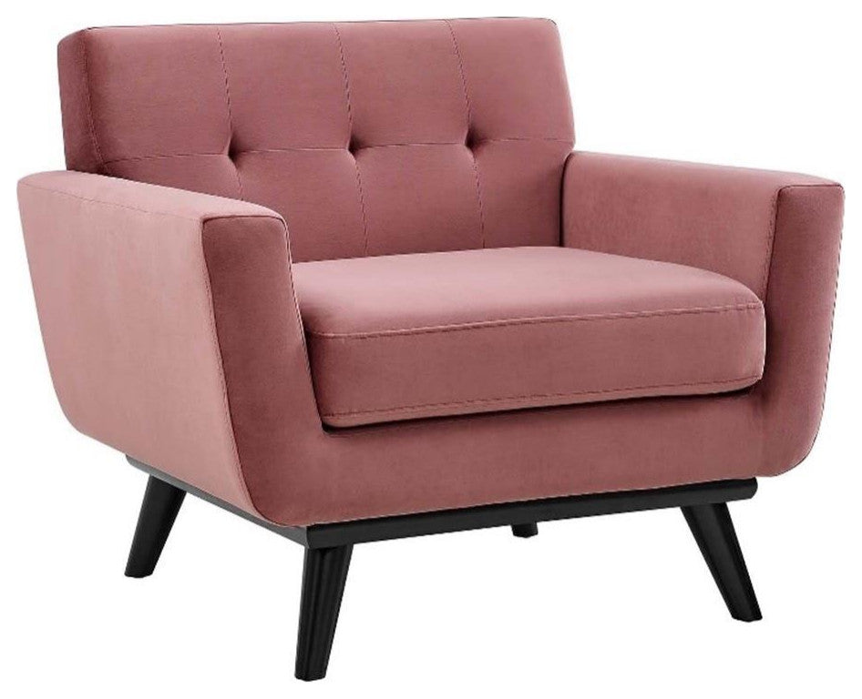 Engage Performance Velvet Armchair, Dusty Rose