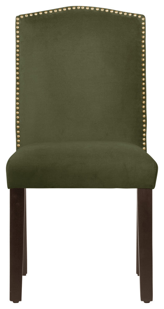 Powell Nail Button Camel Back Dining Chair, Regal, Green