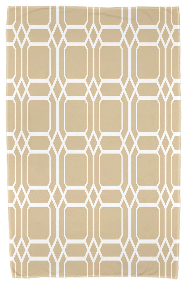 30"x60" O the Fun, Geometric Print Beach Towel, Taupe