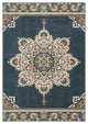 10' X 13' Blue And Beige Floral Medallion Indoor Area Rug