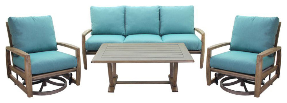 Avalon FSC Teak 4 Piece Motion Sofa Seating Group