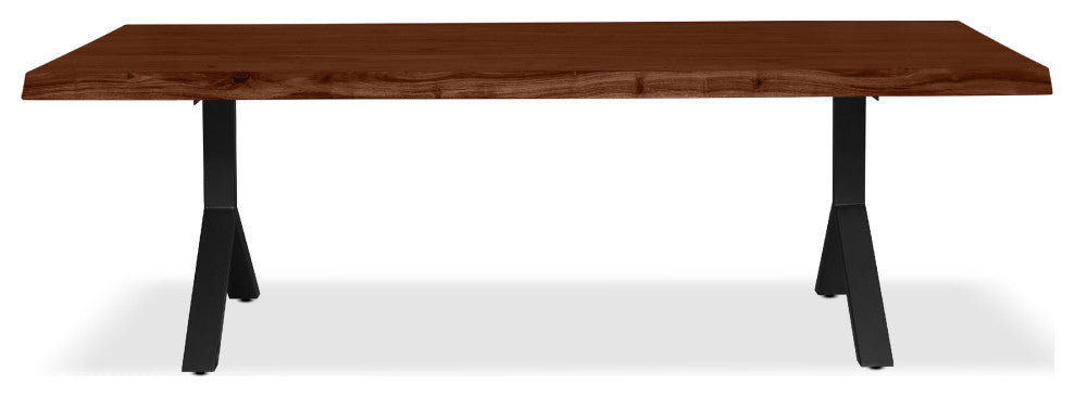 Brooks Dining Table, Y Base, 40"x92", Americano Top, Black Base
