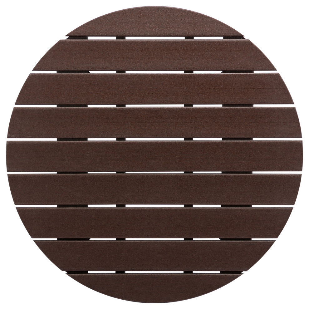 32''D Patio Outdoor Round Coffee Tables, Adirondack Table, Brown