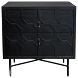 Samara 2-Drawer Recycled Pine Wood Nightstand, Dark Grey