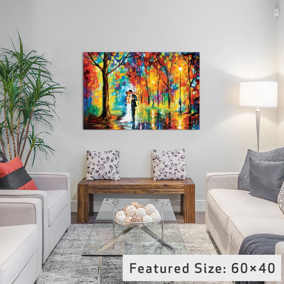 "Rainy Wedding Gallery" by Leonid Afremov, 26x18x1.5"