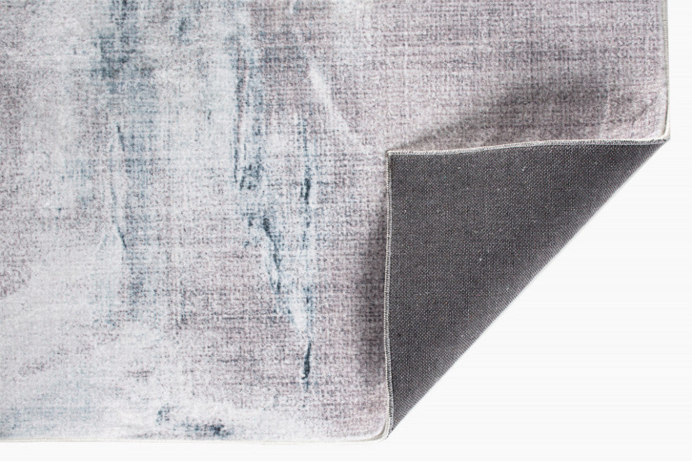 2"x7" Sand Abstract Splash Modern Runner Rug
