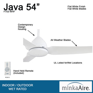 MinkaAire Java Java 54" 3 Blade Indoor / Outdoor Ceiling Fan - Coal