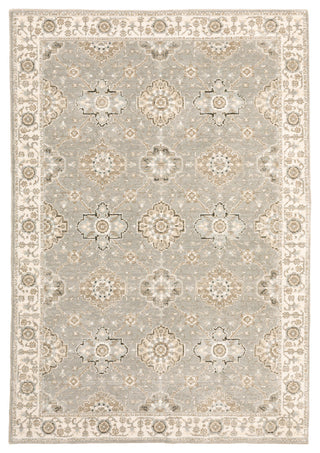 Adeline Faded Borders Grey and Ivory Area Rug, 3'3"x5'2"