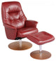 HomeRoots Contemporary Earthy Red Swivel Recliner and Ottoman Set