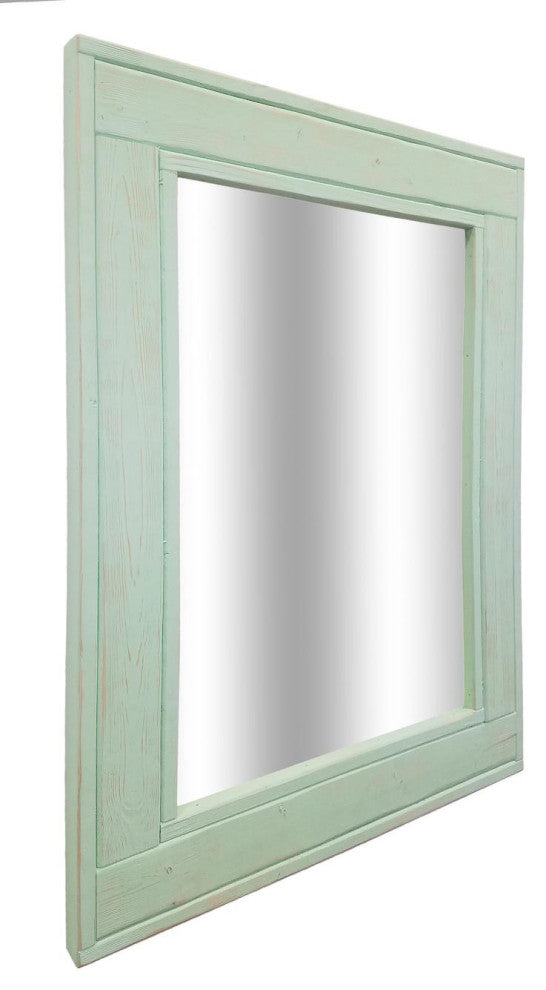 Herringbone Vanity Mirror, Garden Green, 30"x42", Vertical