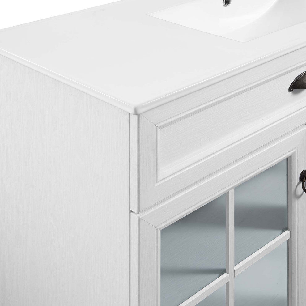 Isle 48" Bathroom Vanity Cabinet White White