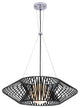 Hebe 1 Light Geometric Metal Glass Shade Pendant Chandelier, Black Finish
