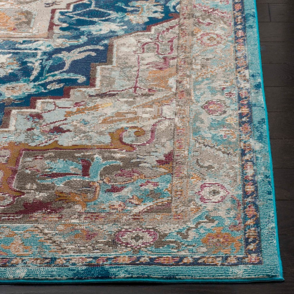 Safavieh Aria Ara119B Vintage/Distressed Rug, Blue/Beige, 4'0"x6'0"