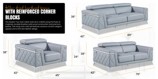 Mia Top Grain Italian Leather  Loveseat