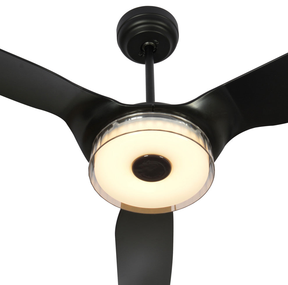 Carro Smart Voice Control Ceiling Fan with Dim LED Light and Remote 10-speed, Black, 60 in