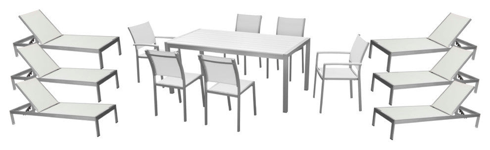 David 13-Piece Patio Set, White
