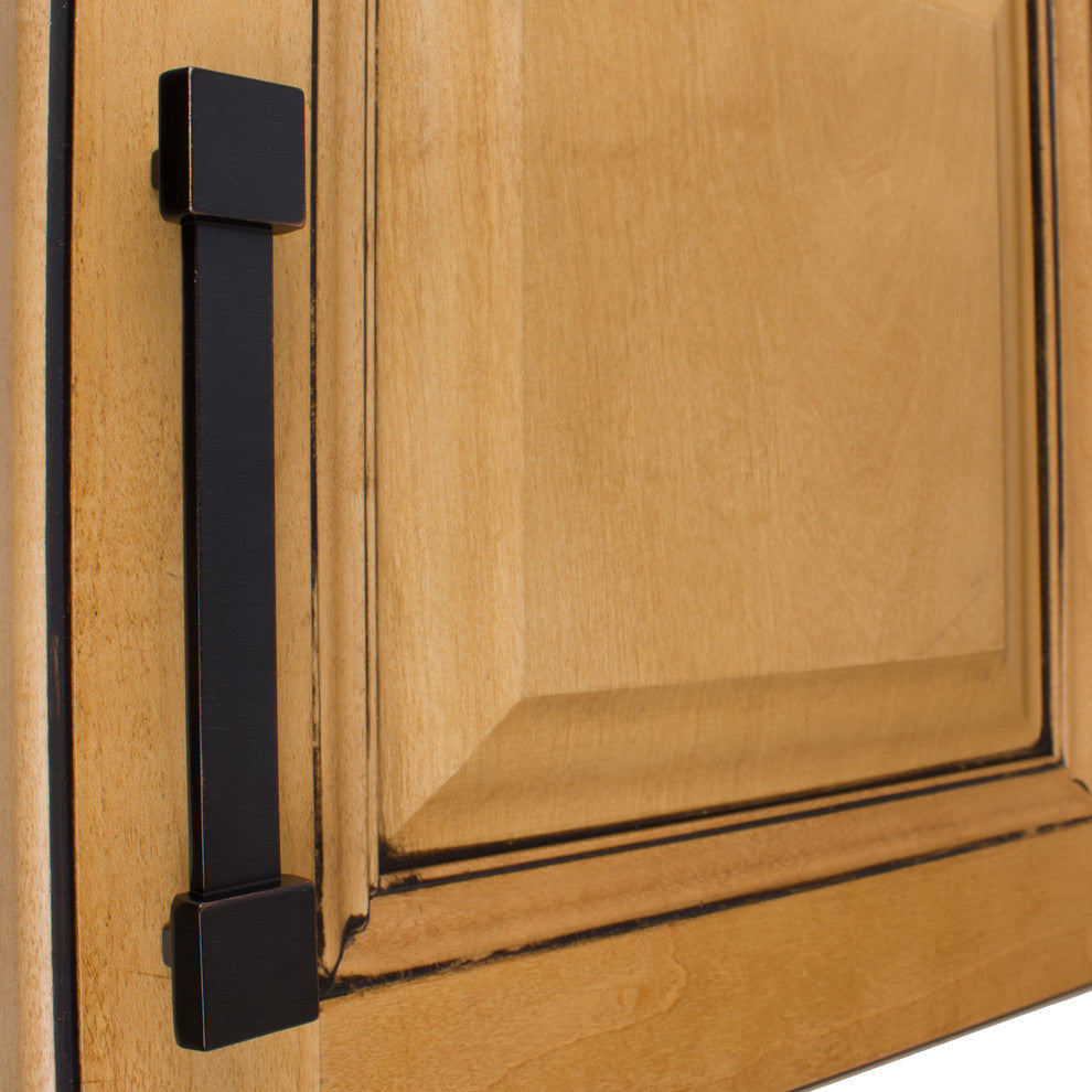 5" Center Square-Edged Wide Cabinet Pull, Set of 10, Oil Rubbed Bronze