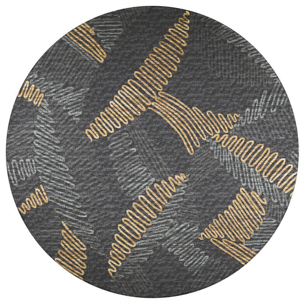 Indoor/Outdoor Sedona SN11 Shadow Machine Washable 6' x 6' Round Rug