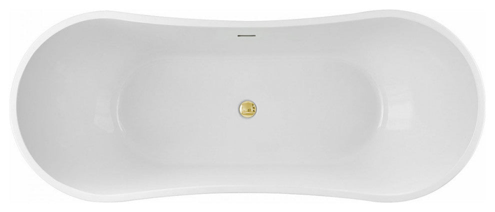 Philo 67 Inch Acrylic Double Slipper Freestanding Tub