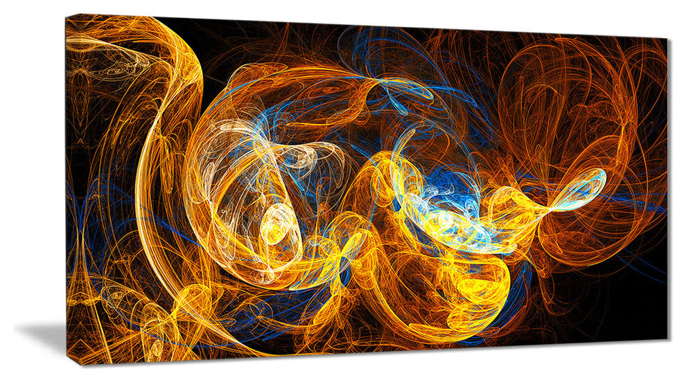 "Fractal Smoke Texture Orange" Abstract Digital Art Canvas Print