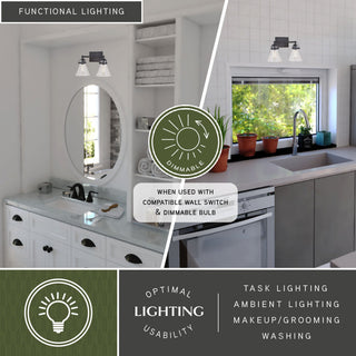 Mason 2 Light Vanity Charcoal Black