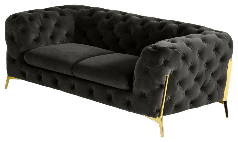 Divani Casa Sheila Dark Grey Fabric Loveseat