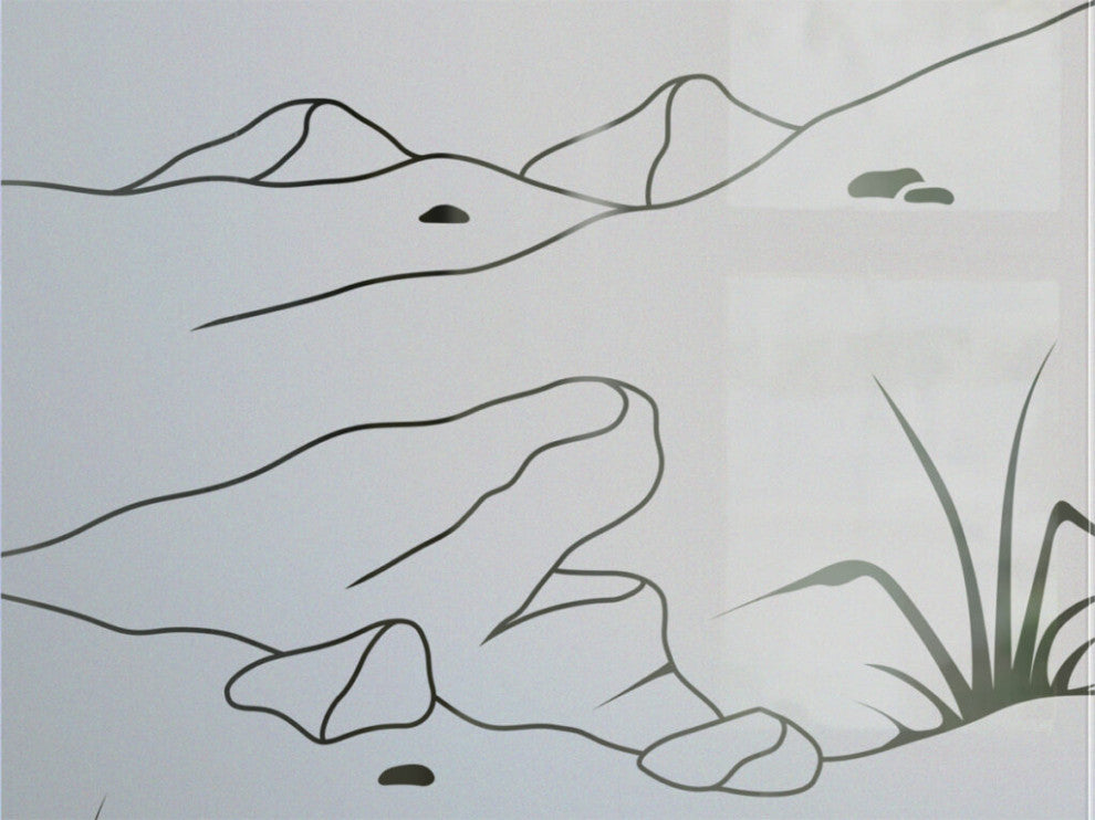 Interior Prehung Door or Interior Slab Door - Mountains Foliage - Primed -...