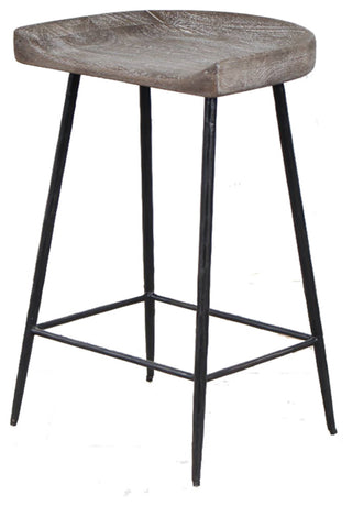 Uttermost 22885 Cordova 17"W Bar Stool - Woodtone