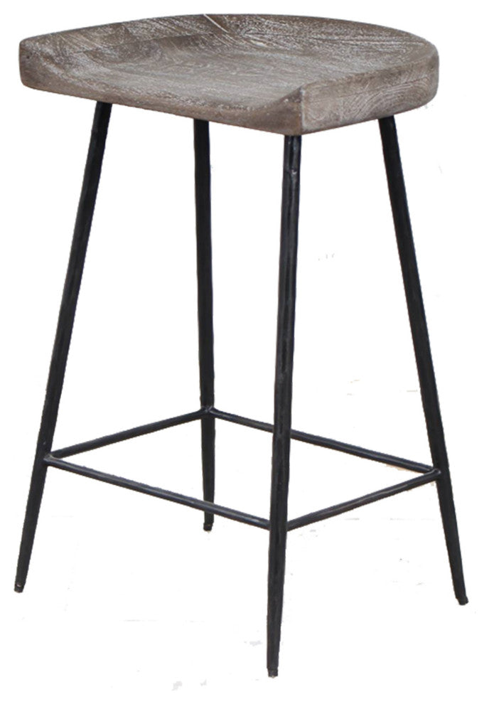 Uttermost 22885 Cordova 17"W Bar Stool - Woodtone