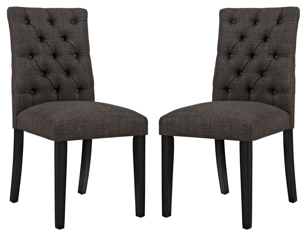 Duchess Dining Chair Fabric Set of 2, Brown