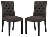 Duchess Dining Chair Fabric Set of 2, Brown