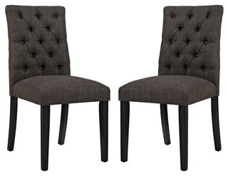 Duchess Dining Chair Fabric Set of 2, Brown