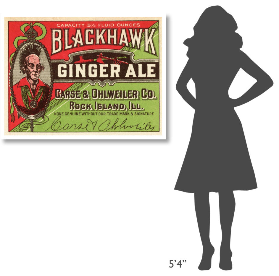 "Blackhawk Ginger Ale" Digital Paper Print by Vintage Booze Labels, 42"x32"