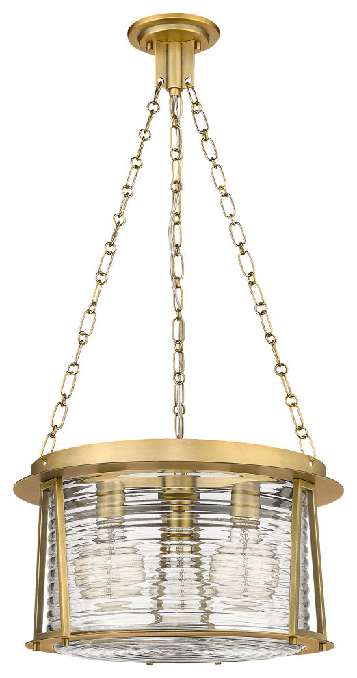 Z-LITE 3-Light Pendant, Rubbed Brass