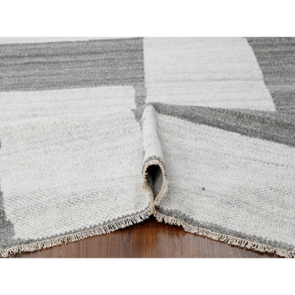 Grey Wool Hand knotted Natural Dyes Modern Oriental Rug 9' x 11'8"