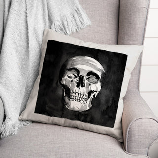 Watercolor Skull 16x16 Throw Pillow